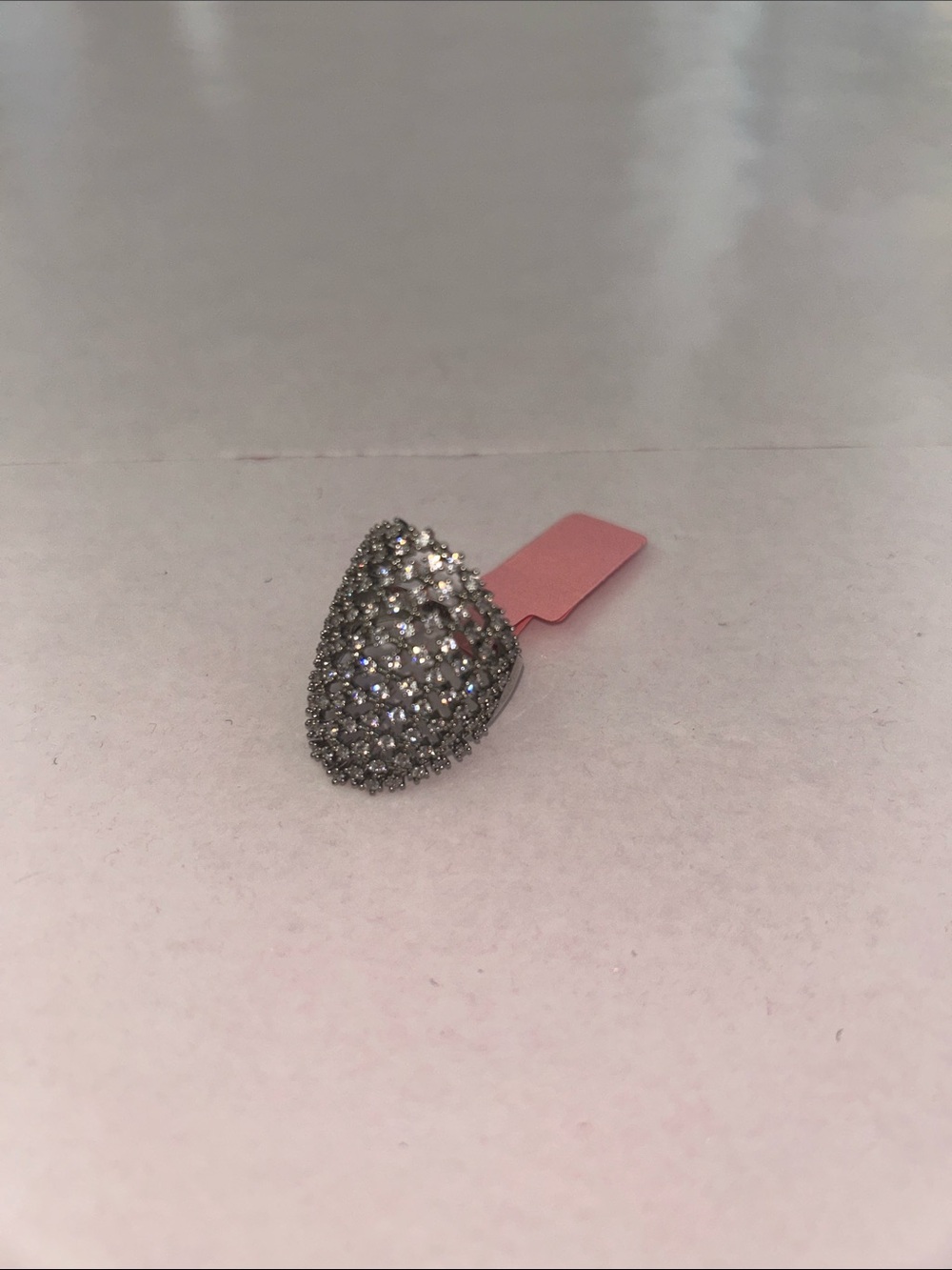 Sparkling Silver Cubic Zirconia Dome Ring - Women Jewelry
